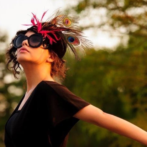 Peacock Velvet Hat